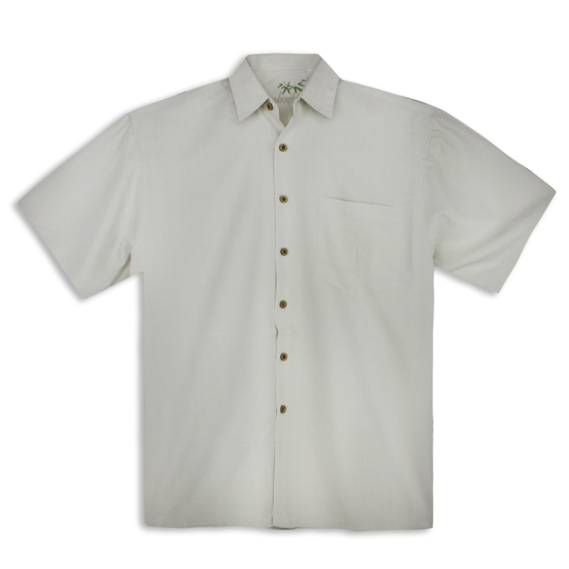 Fine Mens Resortwear Shirt . Bamboo Cay -Hidden Palm-Cream- Easy Care Handsome Island Vacation Shirt.