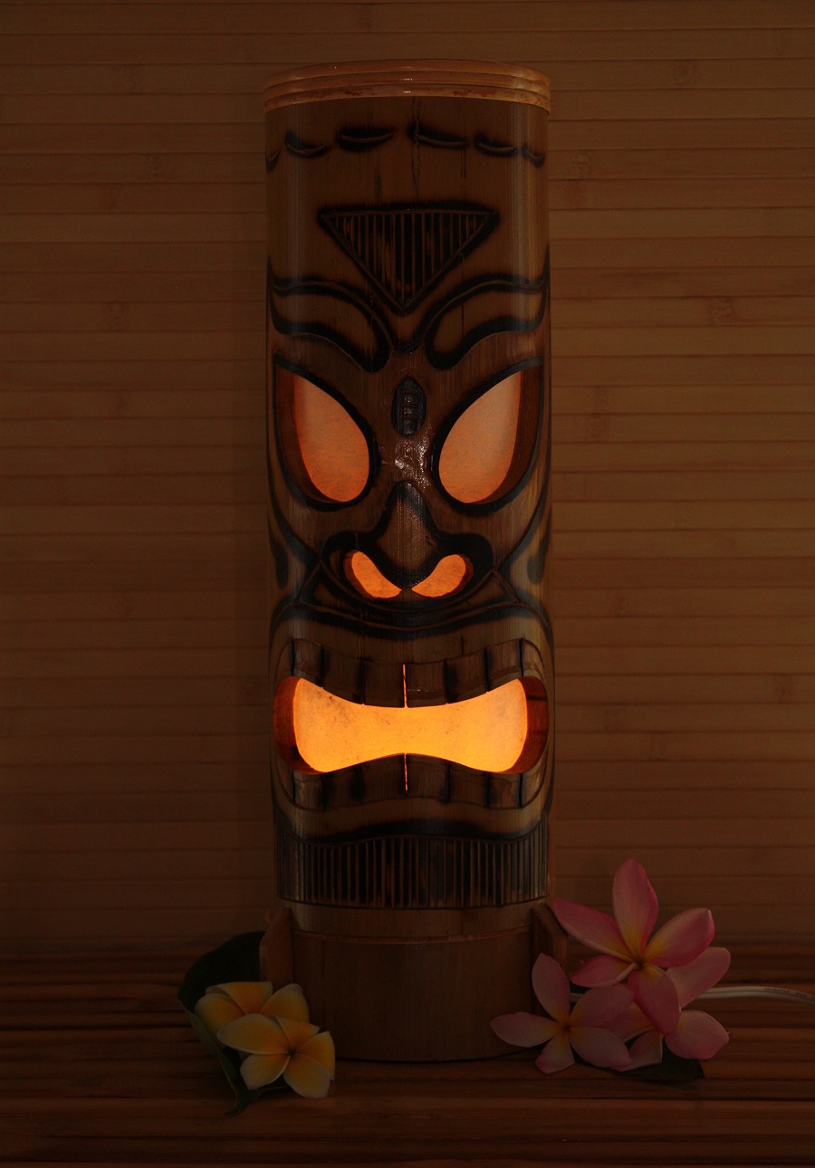 Bamboo Electric Lamp - Tiki - 18 inch