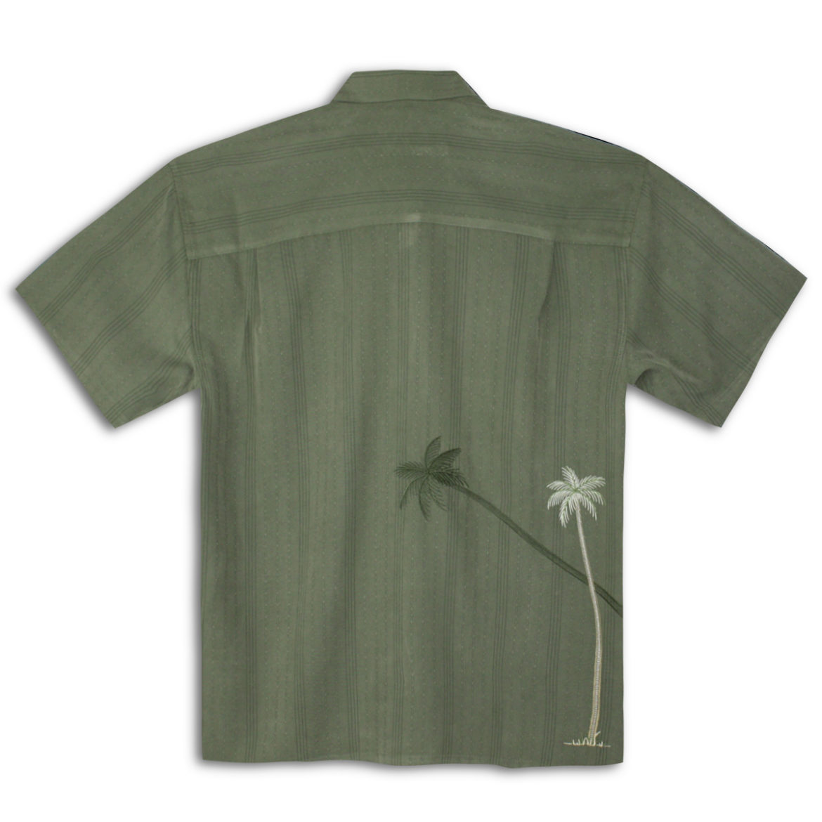 Bamboo Cay - Men's Shirt- Flying Palms - Olive - Back -