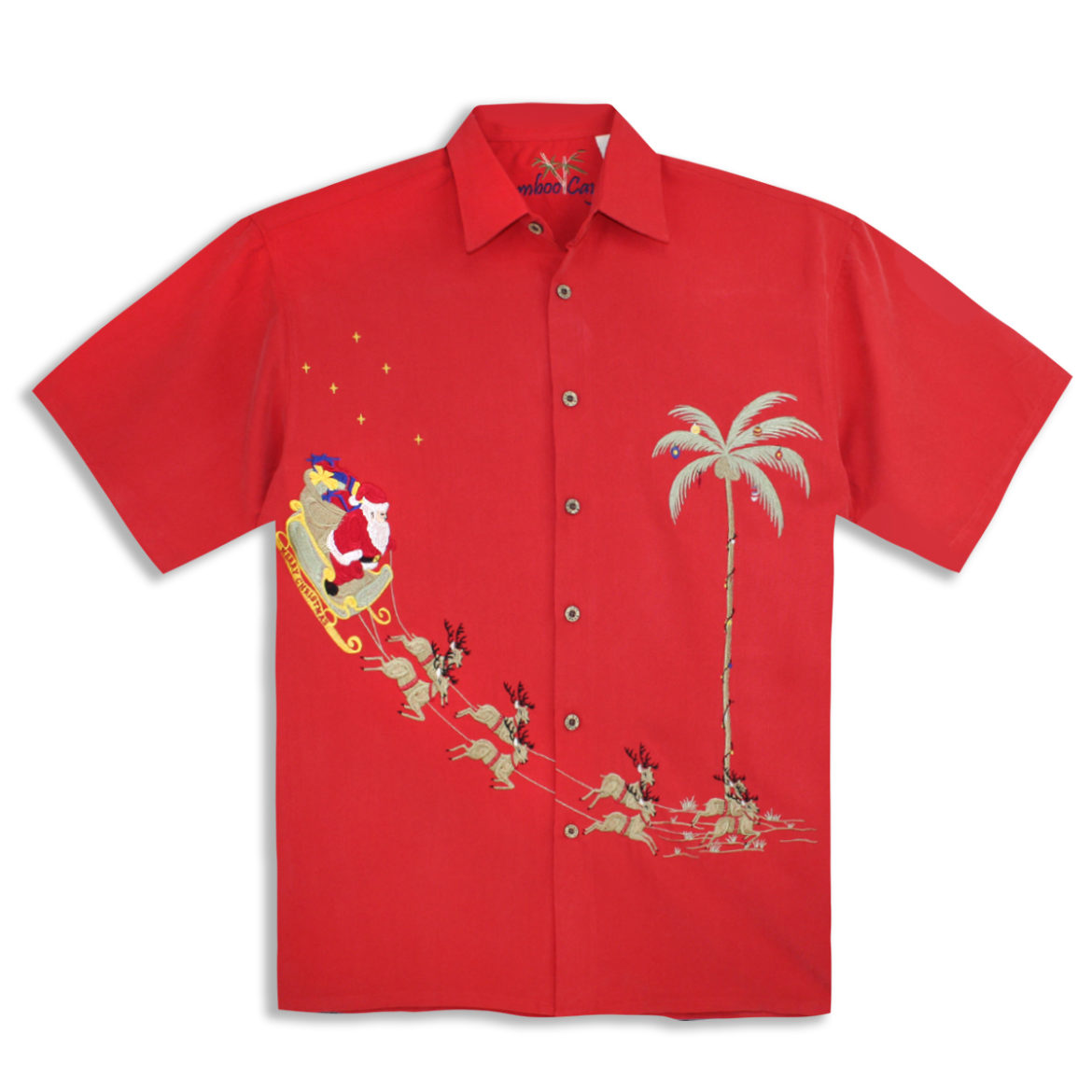 Bamboo Cay Men's Shirt - Santa's Landing - Tomato