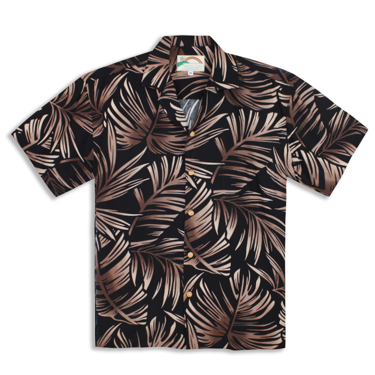 Hawaiian Shirt – Paradise Found -Fronds – Black