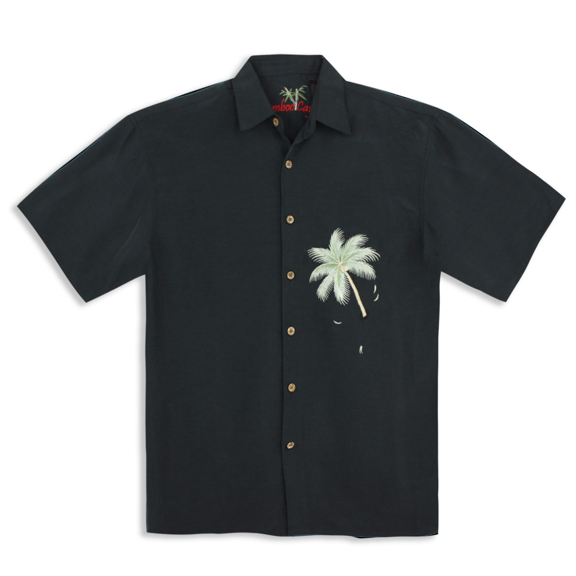 Men's Bamboo Cay Shirt - Palm Escape - Black-front