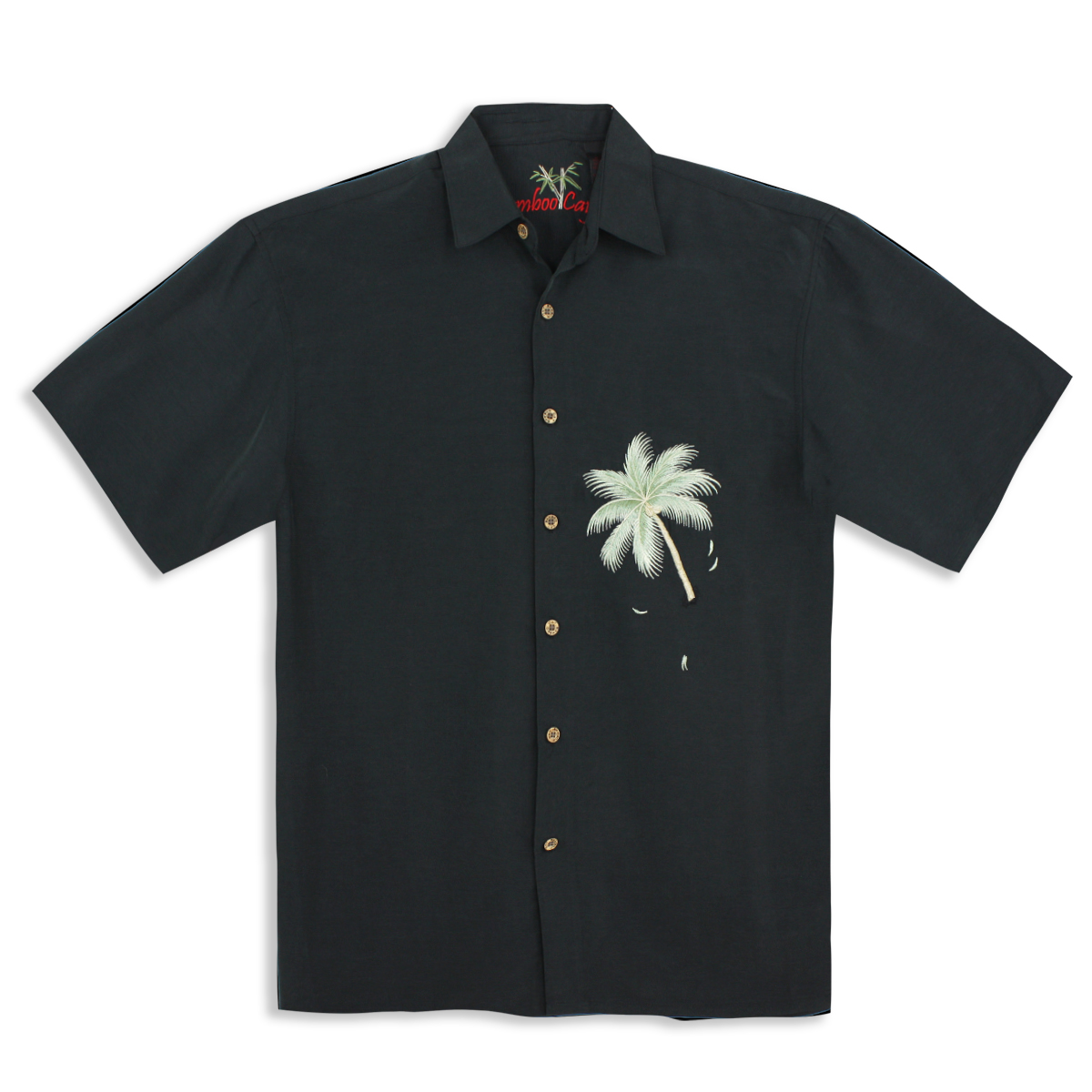 Bamboo Cay Men's Shirt - Palm Escape - - Black
