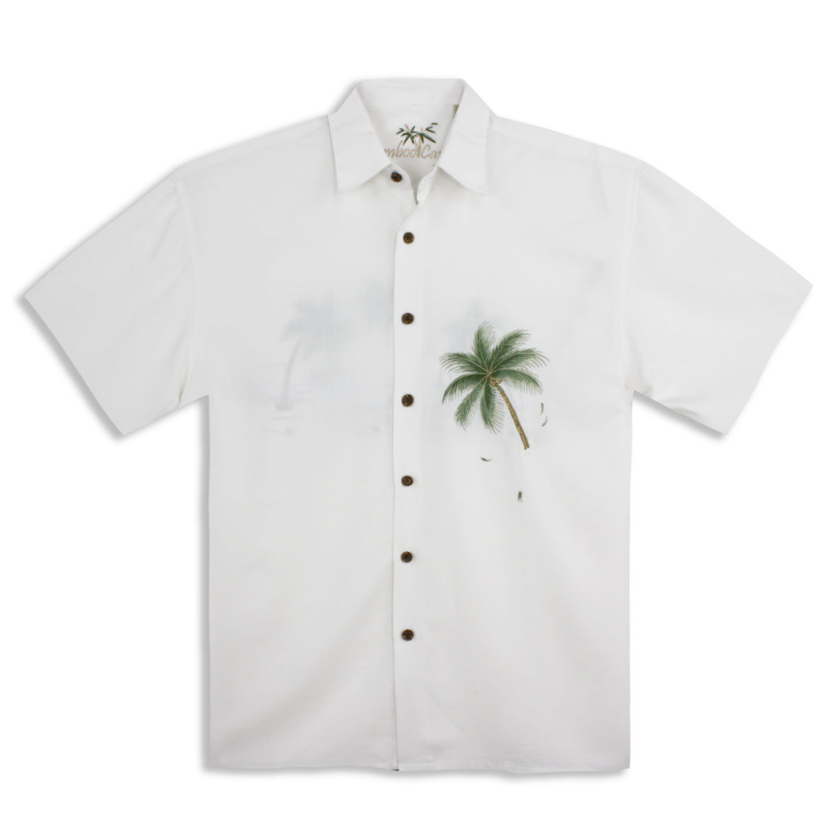 Men's Bamboo Cay Shirt - Palm Escape - White - Front -