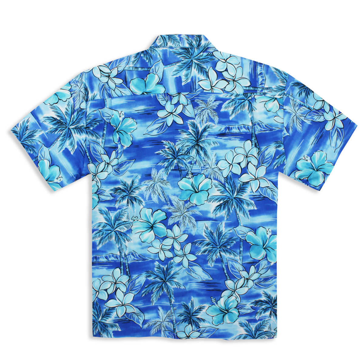 Men’s Two Palms Shirt – Blue Hawaii – Sky Blue – back