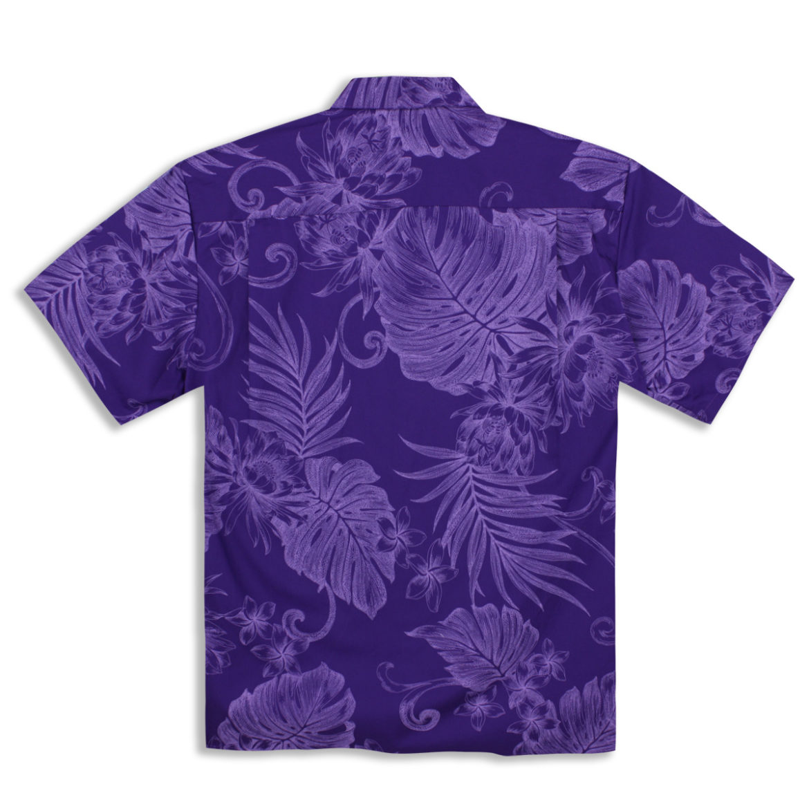 Men's Two Palms Shirt -monstera ceres-purple - back -