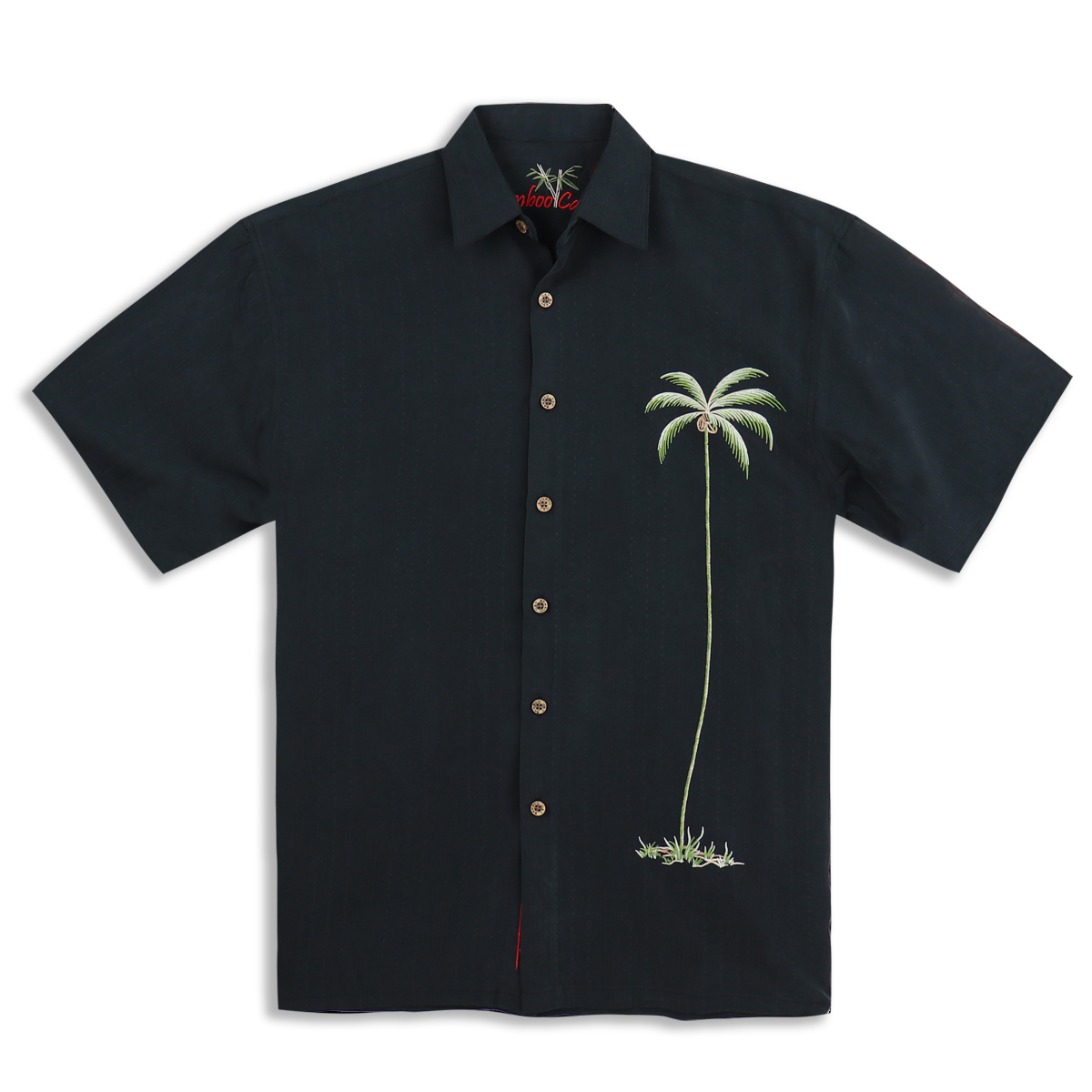 thumbnail image 2 of Bamboo Cay Men's Tropical Shirt - Palm Embroidered Casual Button Down For Summer 2 of 13