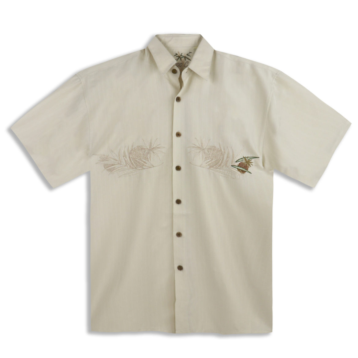 Bamboo Cay - Mens Shirt - Lovely Pineapple - Cream - Front View