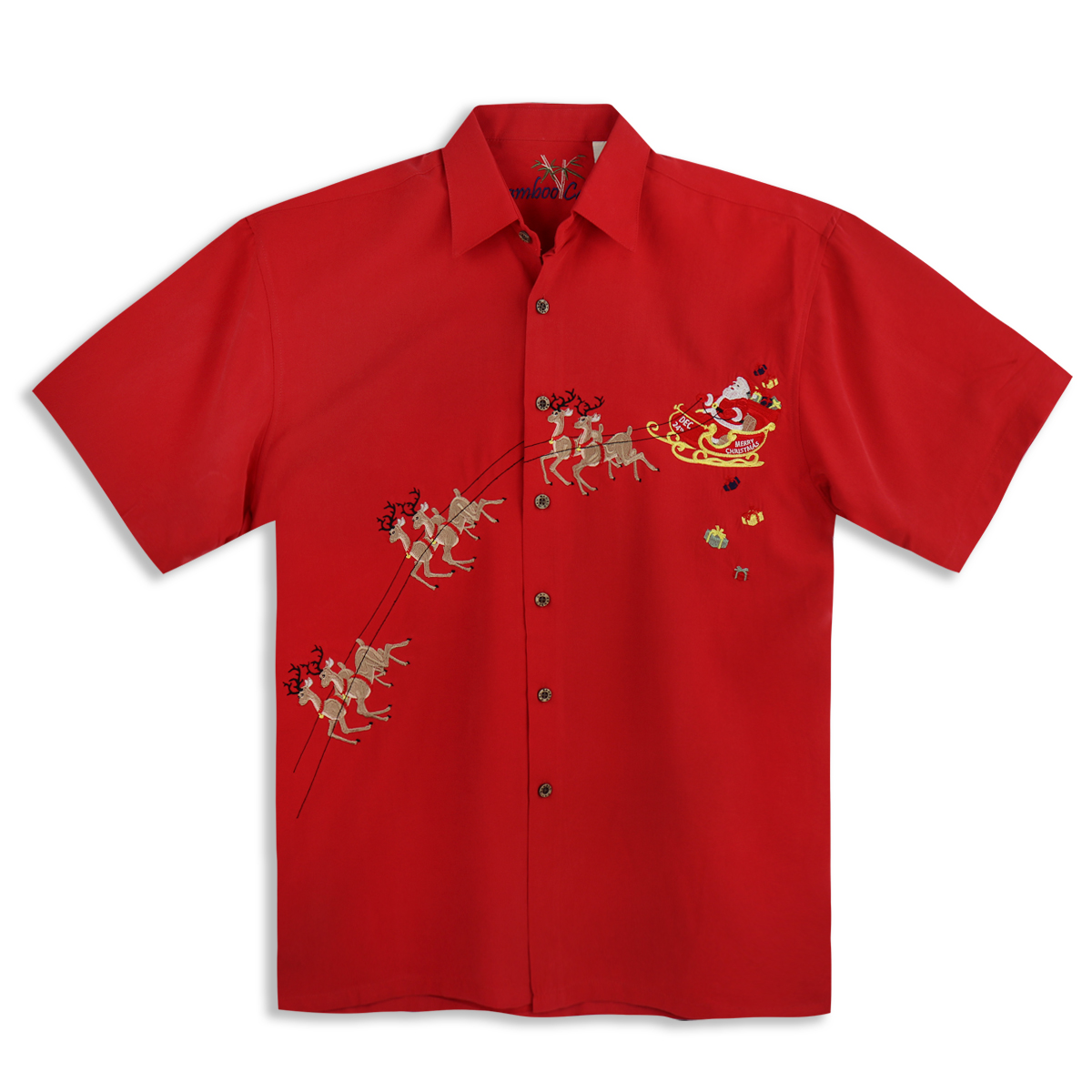 Bamboo Cay – christmas Shirt – Dec 25th -Red- Front