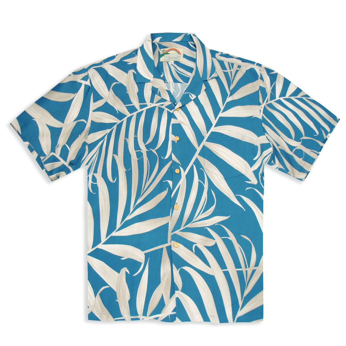 Paradise Found Hawaiian Shirt – Palm Fronds – Blue
