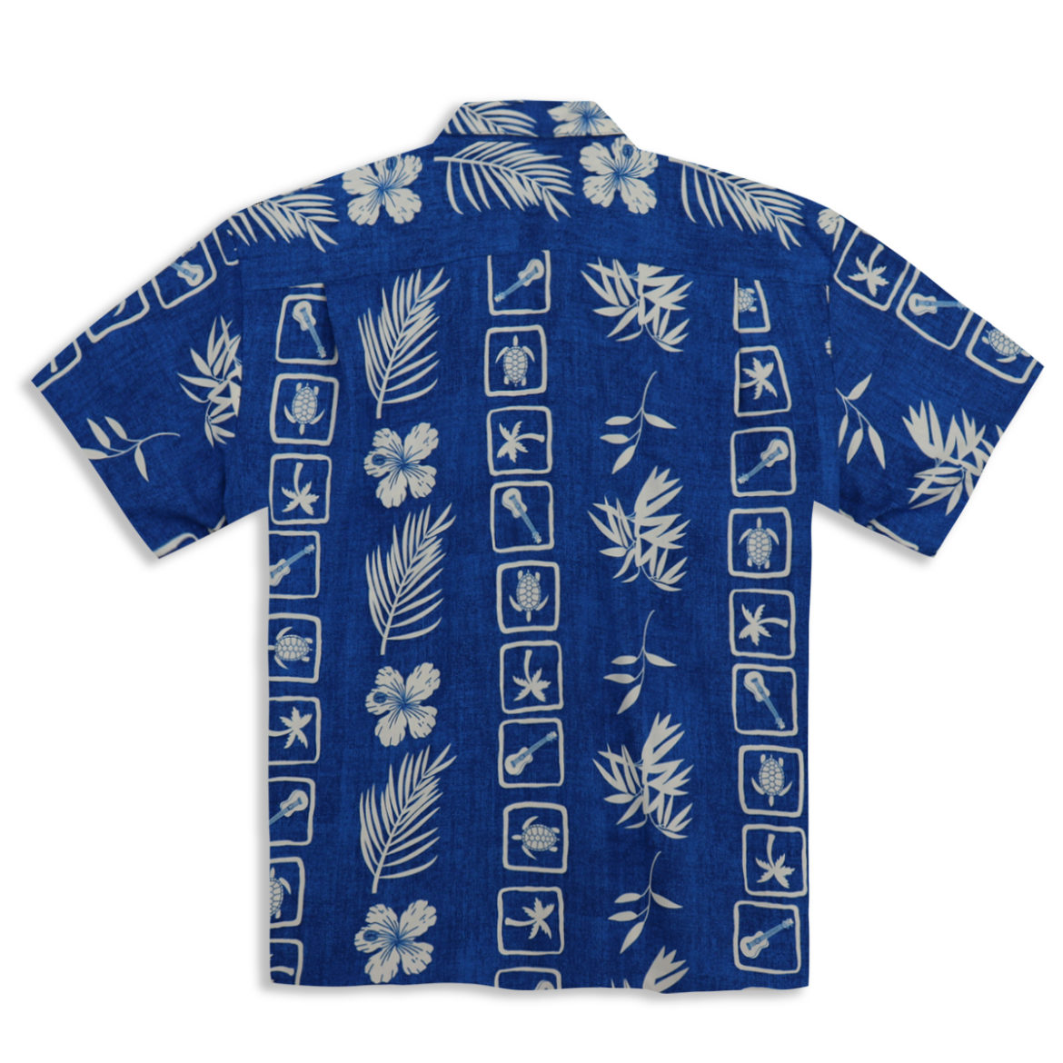 Men's Hawaiian Shirt - Two Palms - Hawaii Block- Blue-back