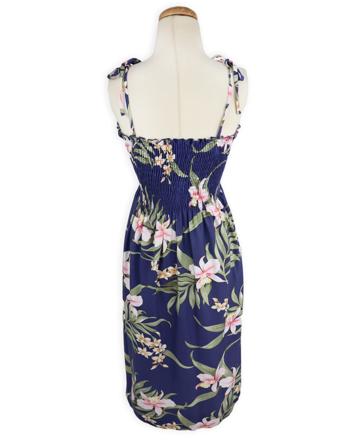 Shirred Tube Top Sundress - Pali Orchid - Dusty Navy