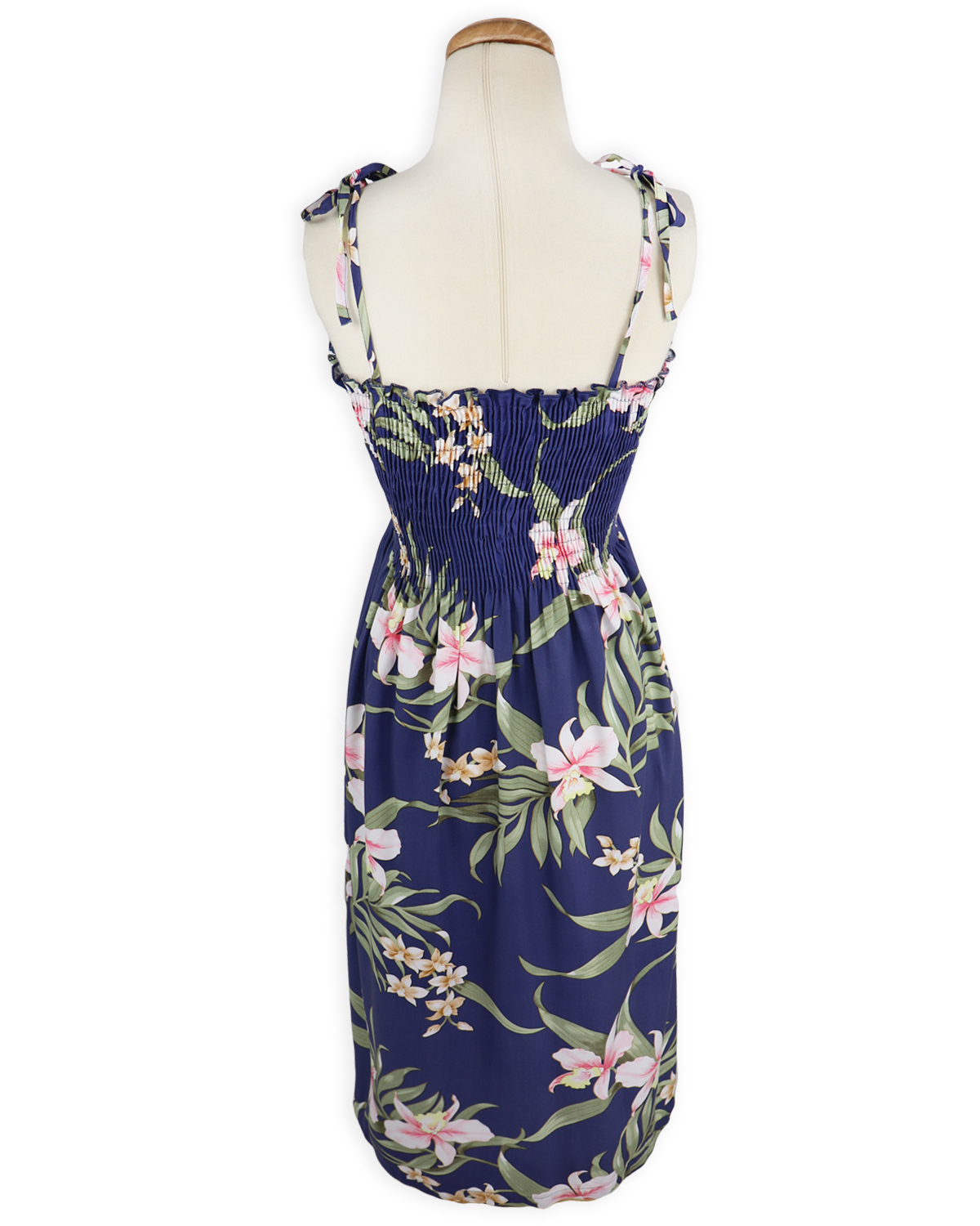 Shirred Tube Top Sundress – Pali Orchid – Dusty Navy