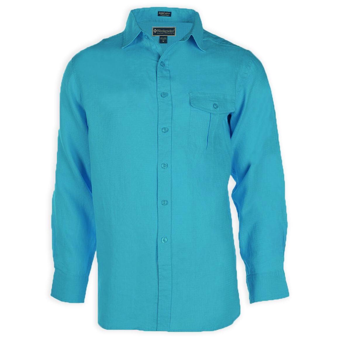 Weekender Men's Long Sleeve Shirt-Cook Islands -Turquoise