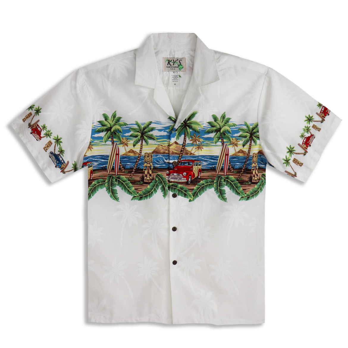 Mens Hawaiian Shirt - Goin Native - White- front