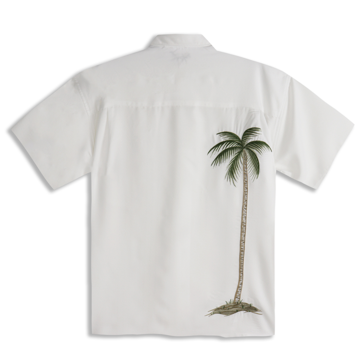 Bamboo Cay-Men’s Fine Resort wear – Back Palm – White – Back