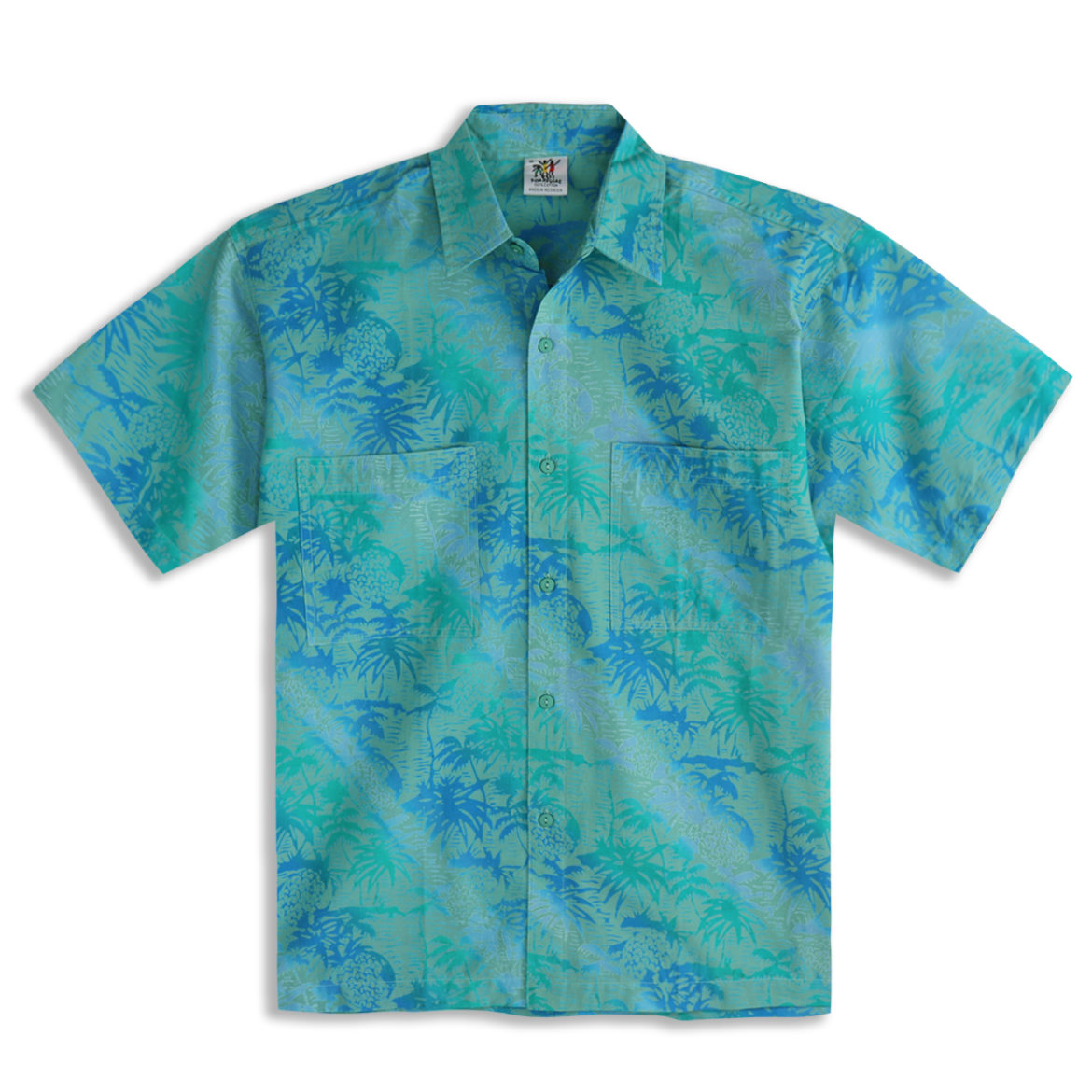 Rum Reggae - Mens Hawaiian Tropical Shirt - Tuitti Fruity -marine green