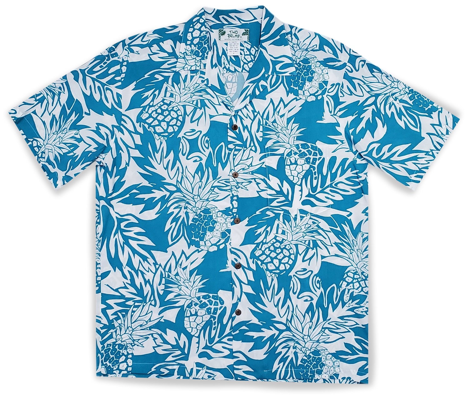 Two Palms Hawaiian Shirt – Wild Pineapple – Turquoise